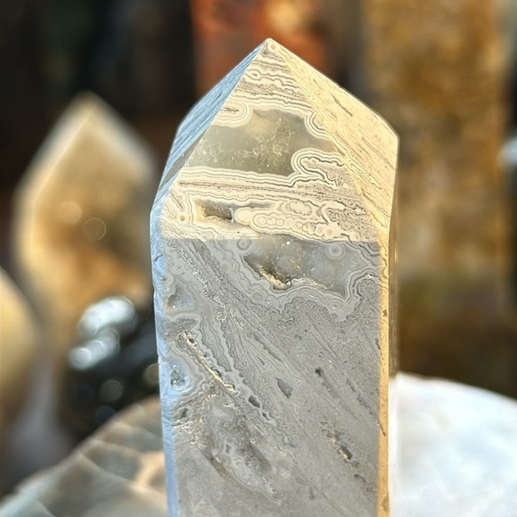 🎄SALE🎄Mexico Agate 4 Sided Crystal Point With Druzy! - Picture 6 of 7